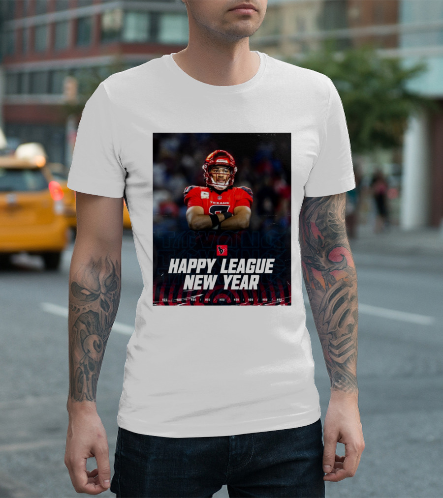 CJ Stroud Texans Happy League New Year HOU T-Shirt