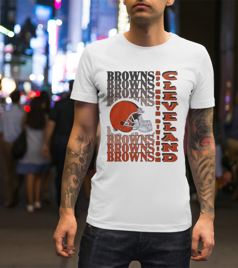 Cleveland Browns AFC North Division Browns Helmet T-Shirt
