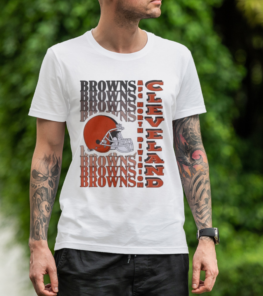 Cleveland Browns AFC North Division Browns Helmet T-Shirt