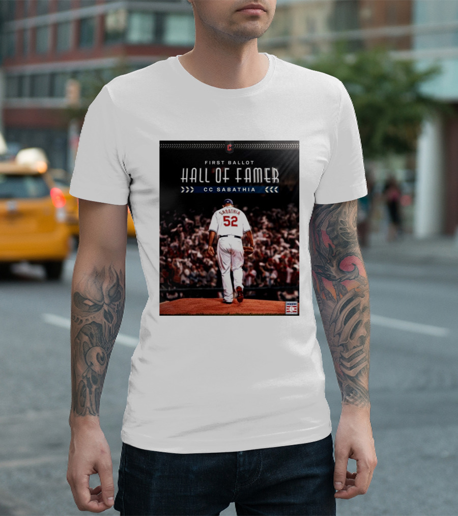 Cleveland Guardians CC Sabathia First Ballot Hall Of Famer 2025 T-Shirt