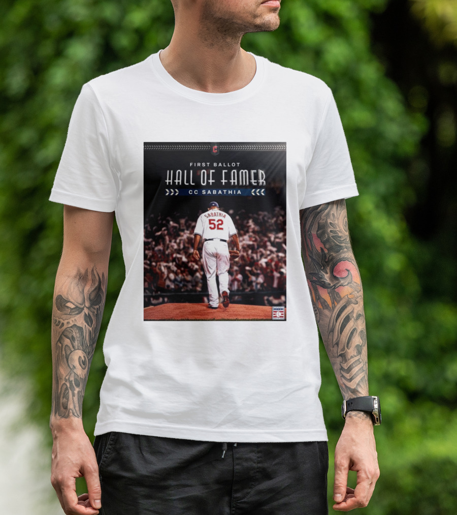 Cleveland Guardians CC Sabathia First Ballot Hall Of Famer 2025 T-Shirt
