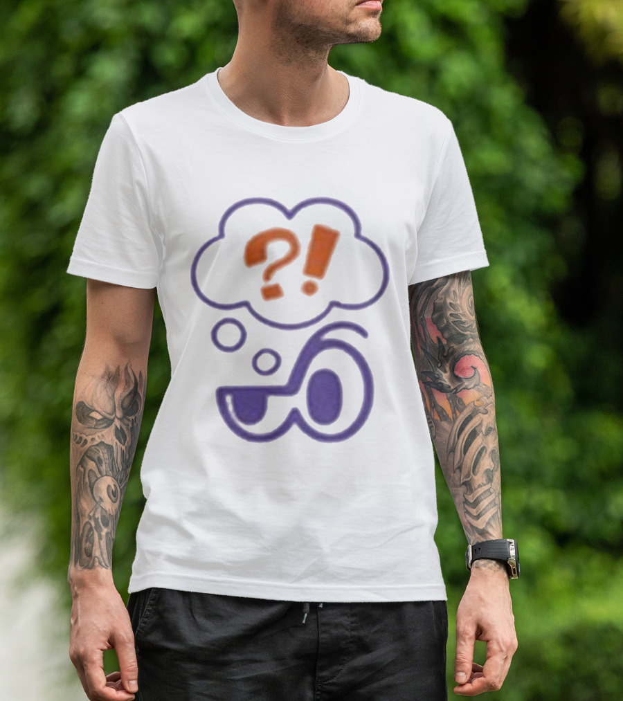 Clooless Core Bubble Brain Question Mark Exclamation Point T-Shirt