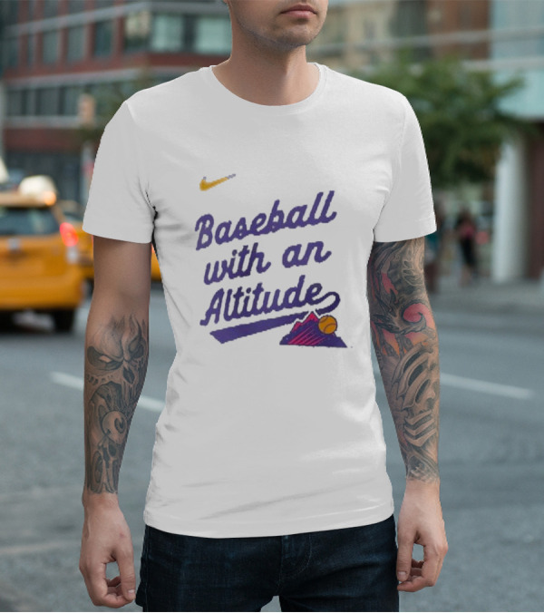 Nike Baseball With An Altitude Rockies Mountains Graphic T-Shirt