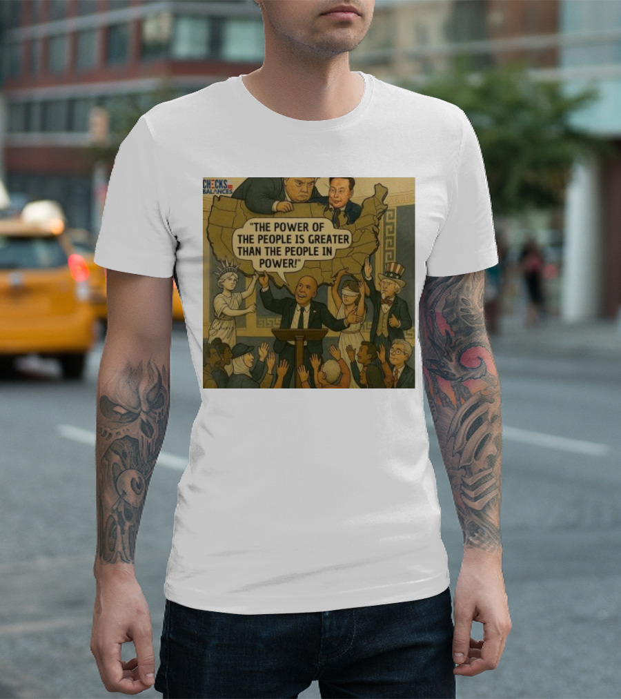 Cory Booker The Power Of The People Is Greater Than The People In Power USA Checks And Balances 2025 T-Shirt
