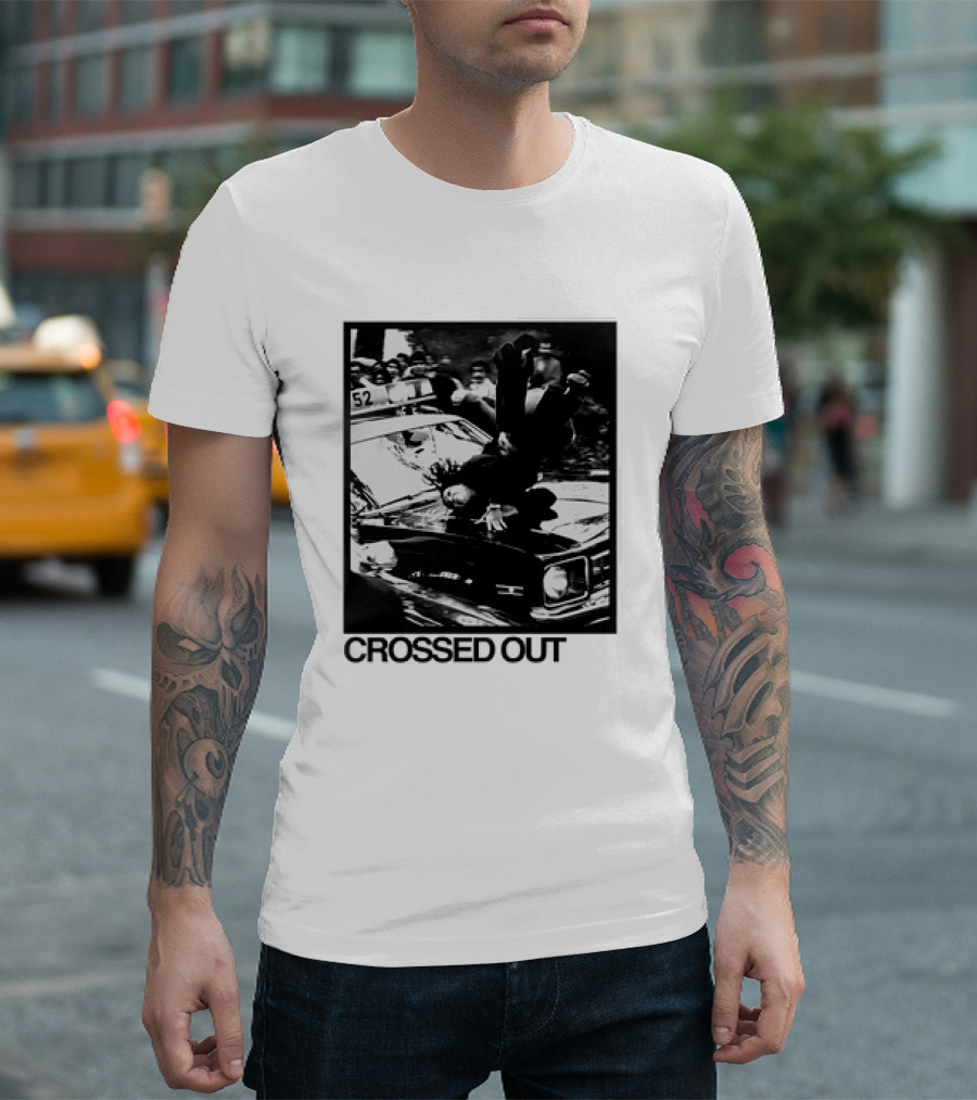 Crossed Out Never Forget Protest Scene Vintage Photography T-Shirt