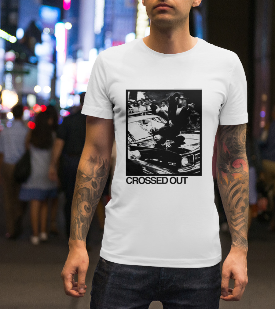 Crossed Out Never Forget Protest Scene Vintage Photography T-Shirt