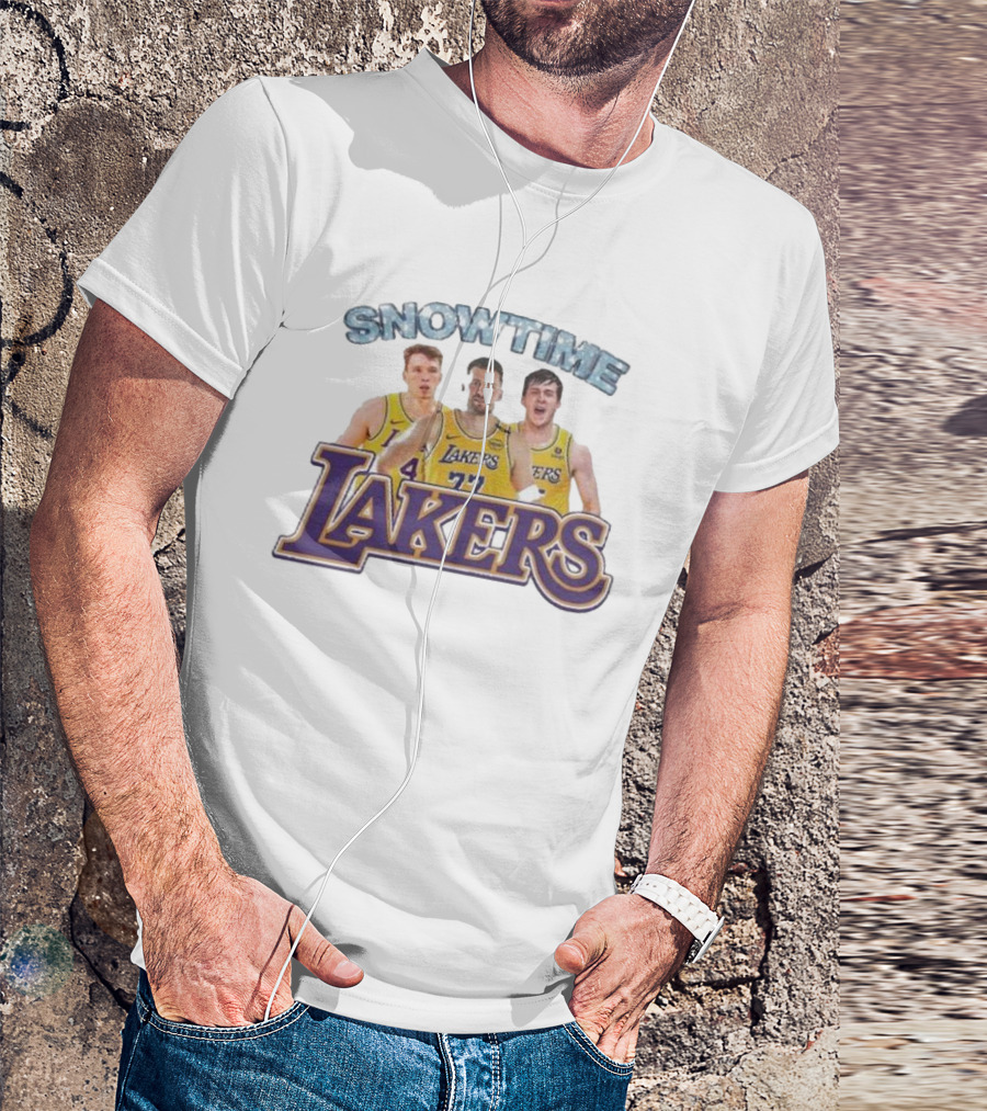 Los Angeles Lakers Snowtime Players Dalton Knecht Austin Reaves Luka Doncic T-Shirt