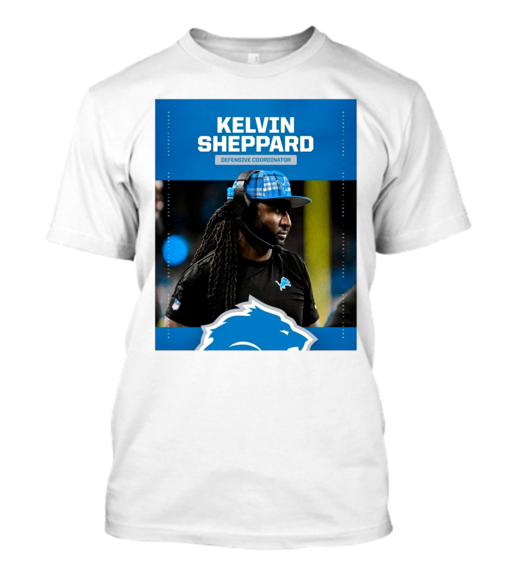 Kelvin Sheppard Detroit Lions Defensive Coordinator Promotion Announcement T-Shirt