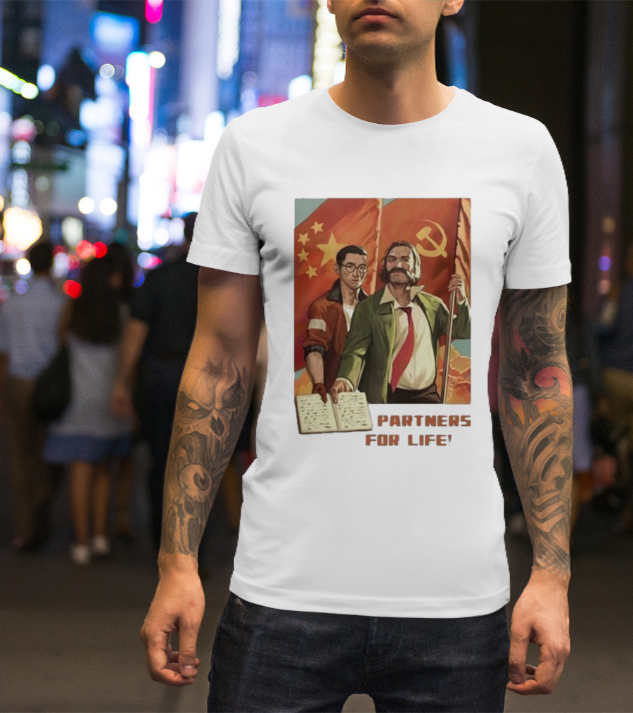 Disco Elysium 2025 Partners For Life Soviet Chinese Flag Art T-Shirt