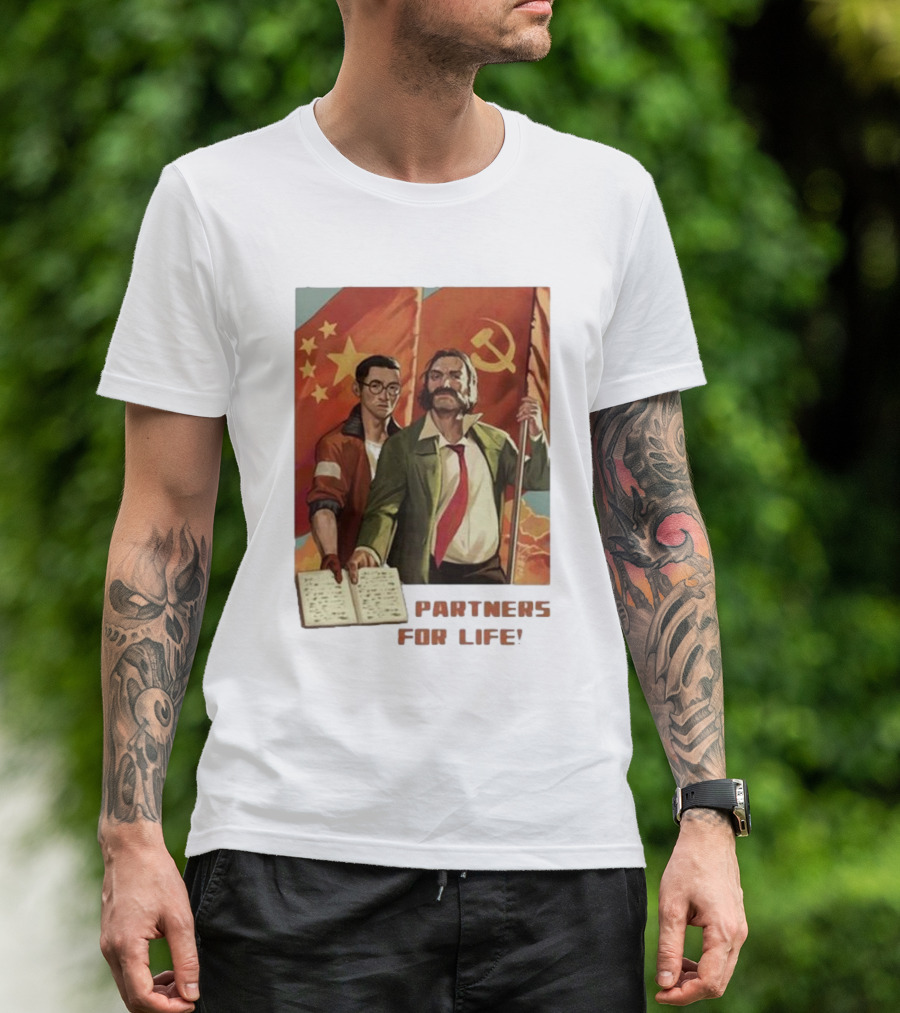 Disco Elysium 2025 Partners For Life Soviet Chinese Flag Art T-Shirt