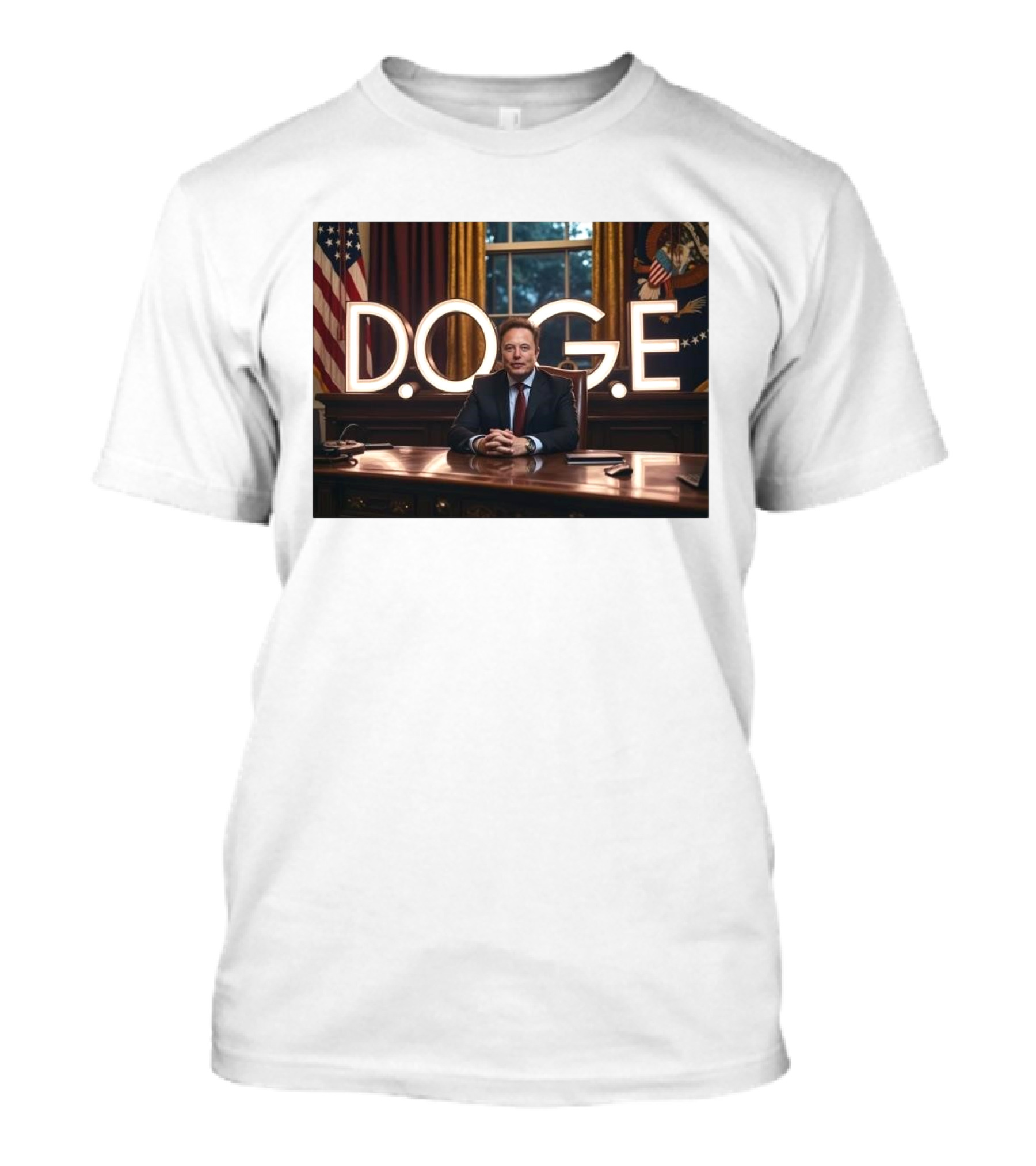Dogecoin Elon Musk DOGE Department Of Government Efficiency Oval Office T-Shirt