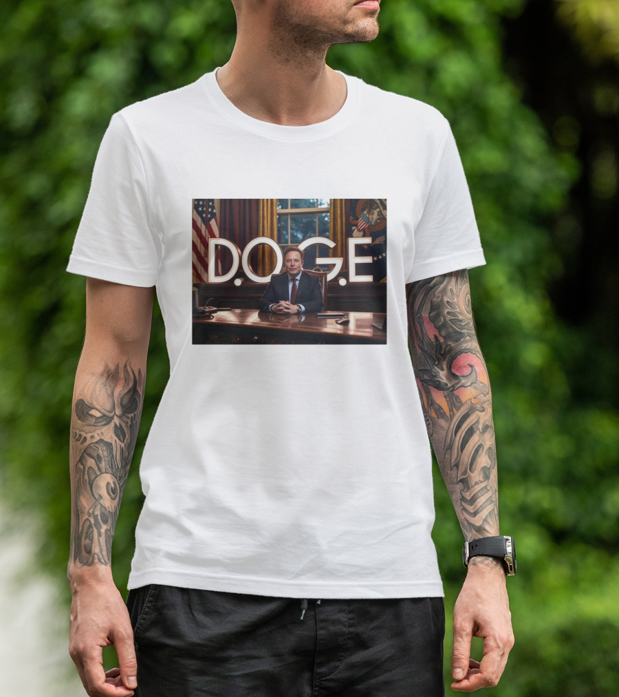 Dogecoin Elon Musk DOGE Department Of Government Efficiency Oval Office T-Shirt