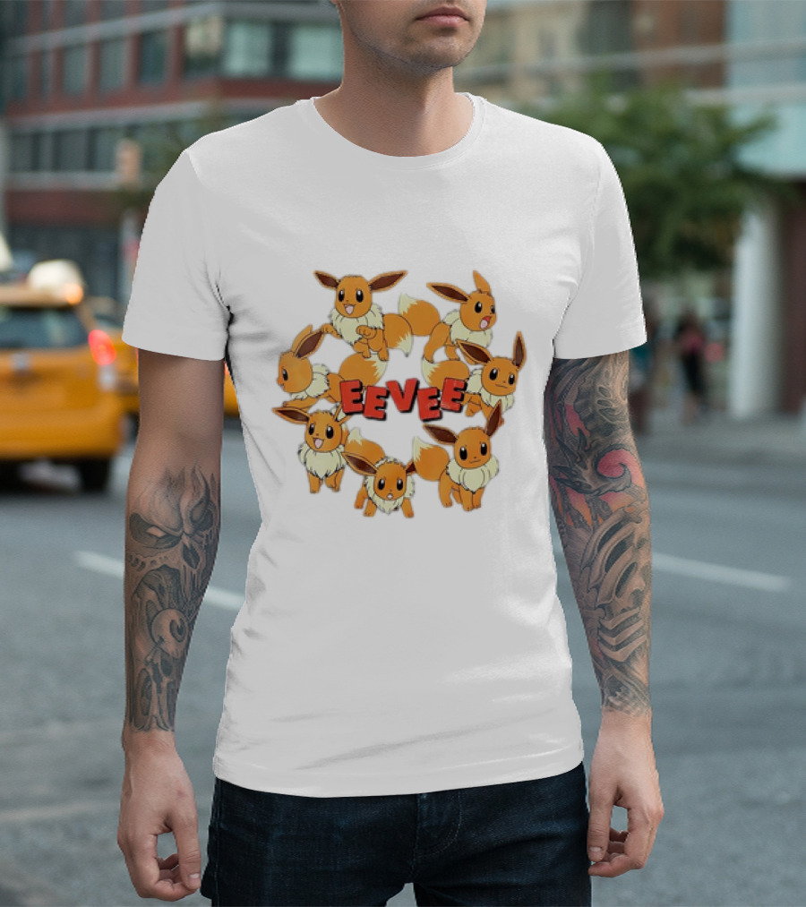 Eevee Pokemon Collage Cartoon Vintage Collection T-Shirt