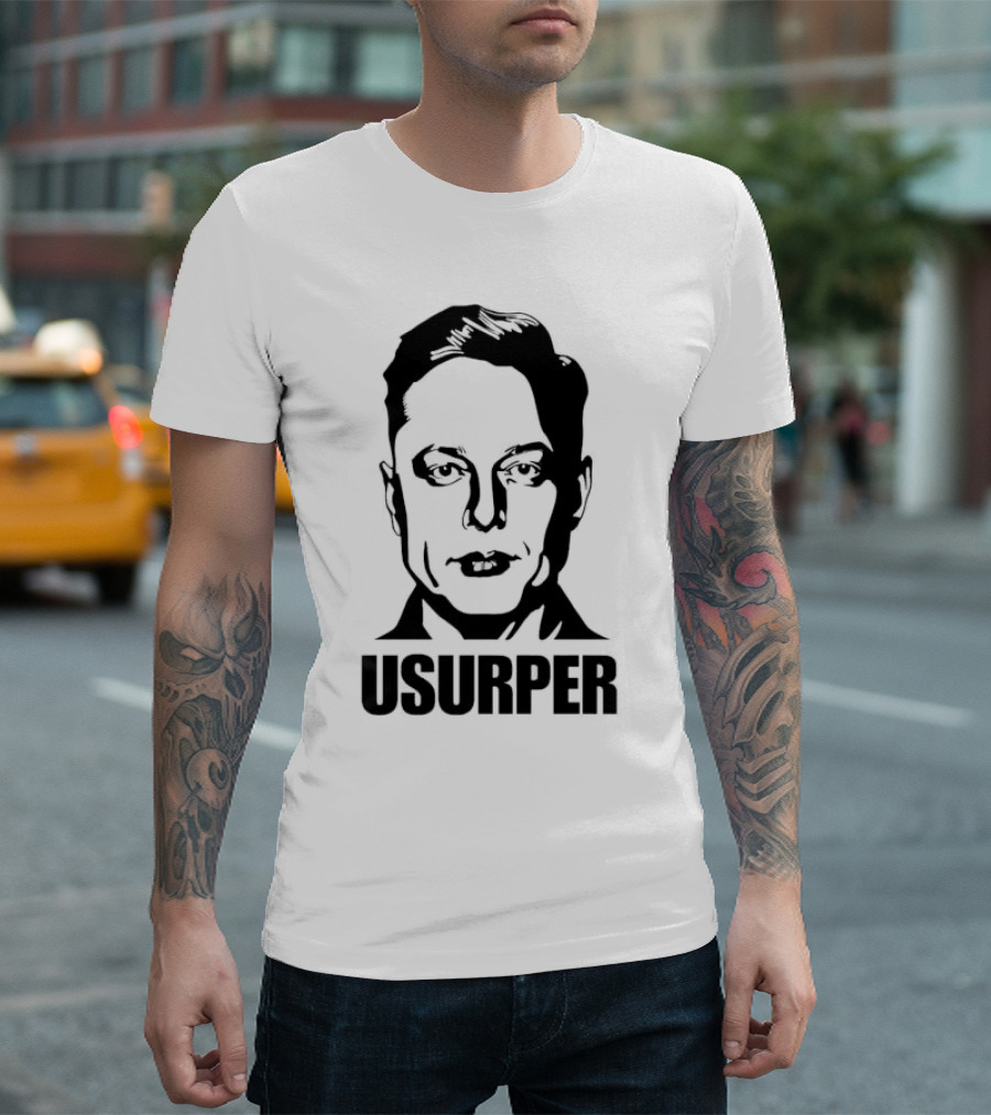 Elon Musk Usurpator Iconic Minimalist Style T-Shirt