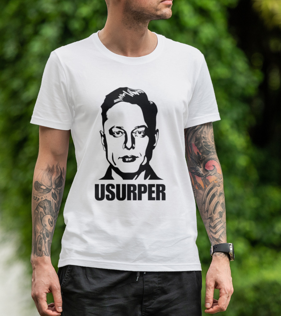 Elon Musk Usurpator Iconic Minimalist Style T-Shirt