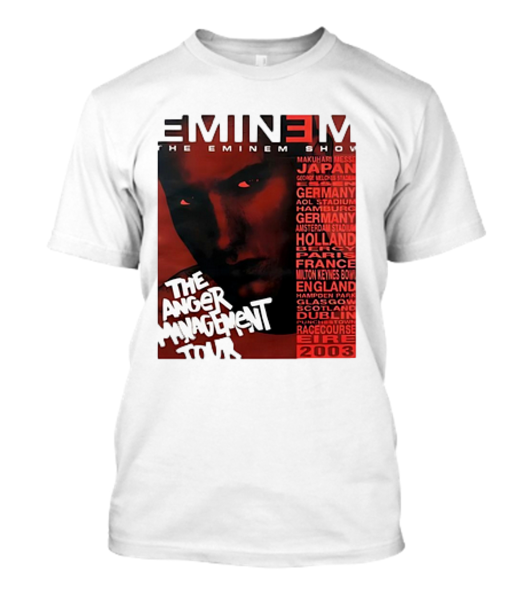 Eminem The Eminem Show The Anger Management Tour 2003 Japan Germany Holland France England Scotland Ireland T-Shirt