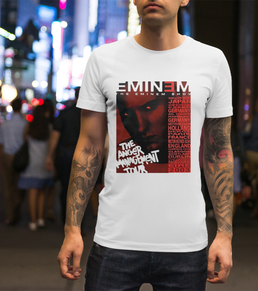 Eminem The Eminem Show The Anger Management Tour 2003 Japan Germany Holland France England Scotland Ireland T-Shirt