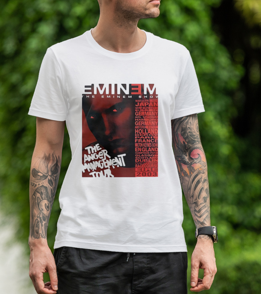 Eminem The Eminem Show The Anger Management Tour 2003 Japan Germany Holland France England Scotland Ireland T-Shirt