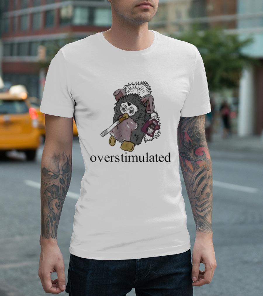 Emotionalclub Overstimulated Nostalgic Creature With Fuzzy Ears And Toy Radio T-Shirt