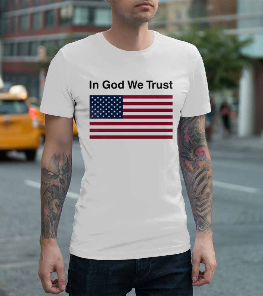 Eric Adams In God We Trust American Flag Pattern T-Shirt