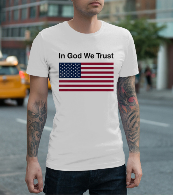 Eric Adams In God We Trust American Flag Pattern T-Shirt