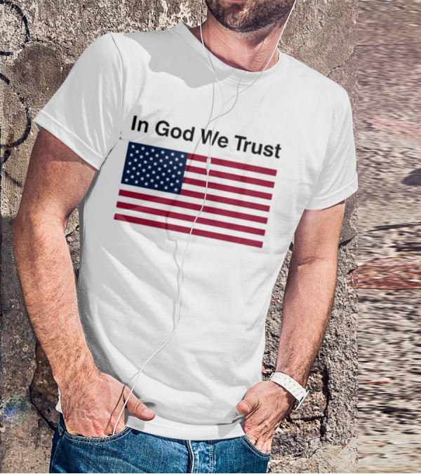 Eric Adams In God We Trust American Flag Pattern T-Shirt