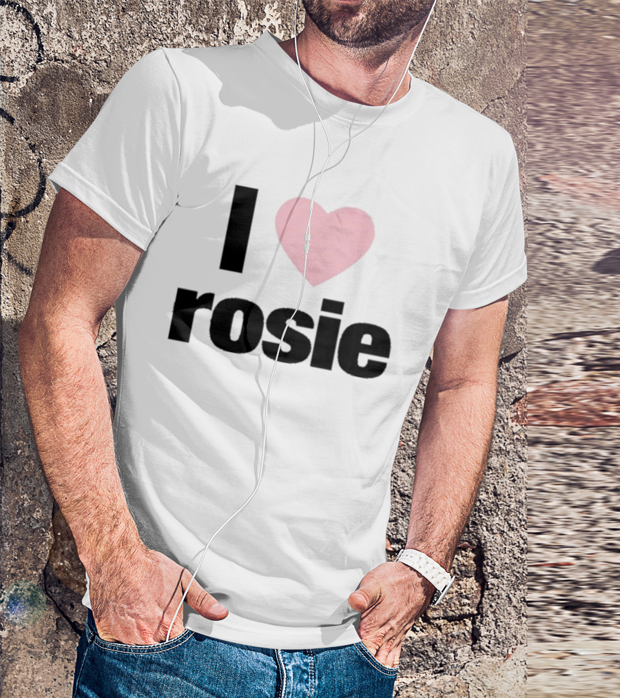 I Love Rosie Pink Heart Evan Mock T-Shirt
