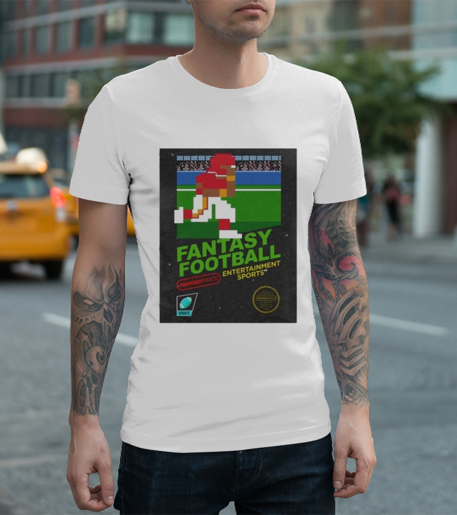 Fantasy Football Fantasypros Entertainment Sports Retro Pixel Art Player T-Shirt