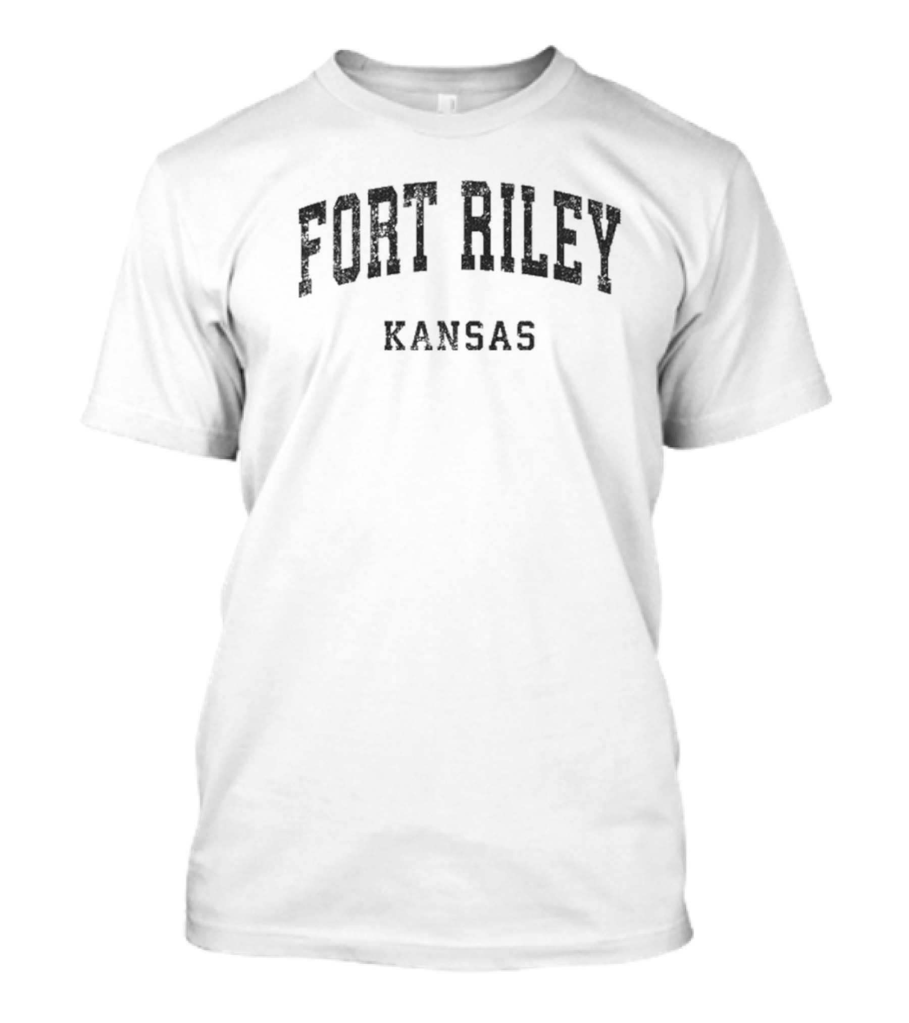 Fort Riley Kansas Arched Text T-Shirt