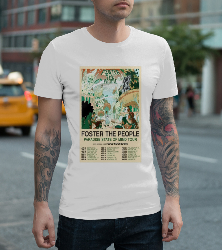 Foster The People Paradise State Of Mind Tour 2025 With Special Guest Good Neighbours T-Shirt