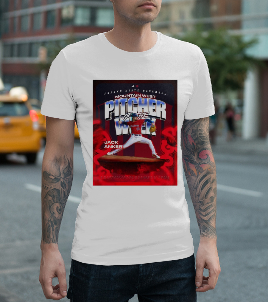 Fresno State Baseball Mountain West Pitcher of the Week Jack Anker T-Shirt
