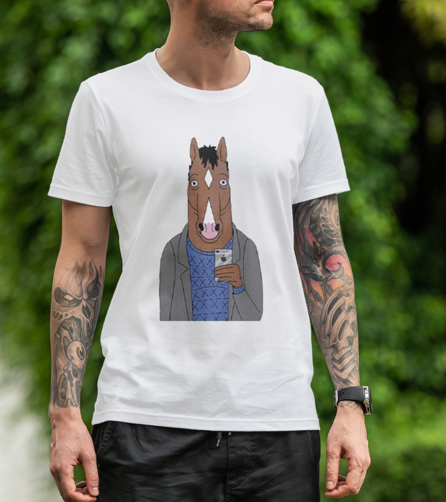 Bojack Horseman Horse Head Selfie Smartphone Humor T-Shirt