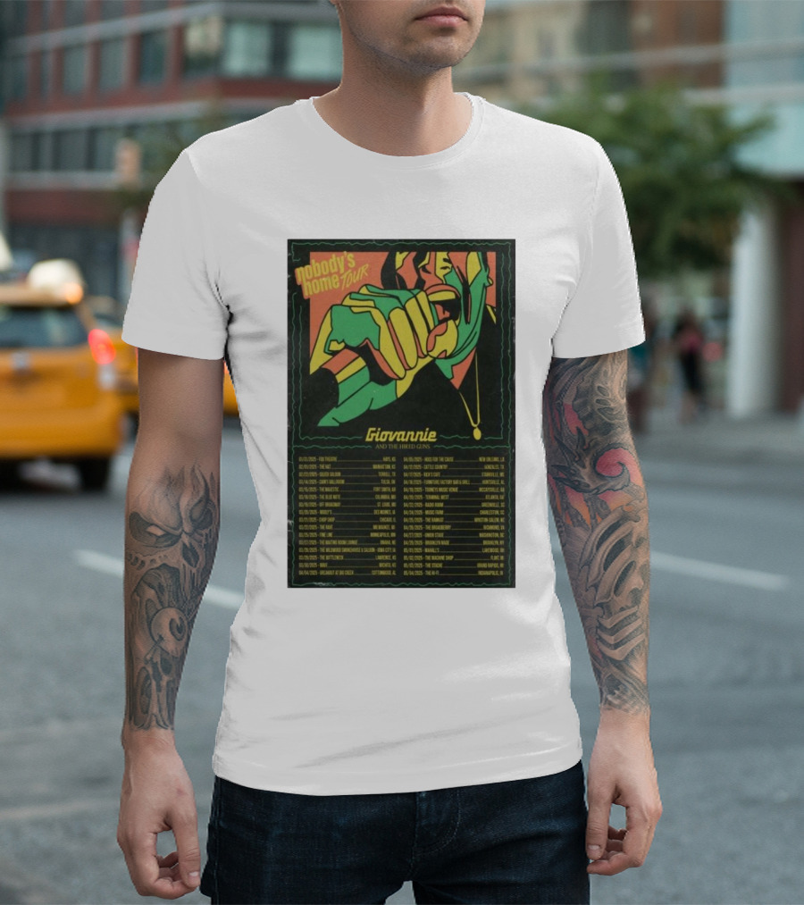 Giovannie And The Hired Guns Nobody’s Home Tour 2025 Concert Dates and Locations T-Shirt