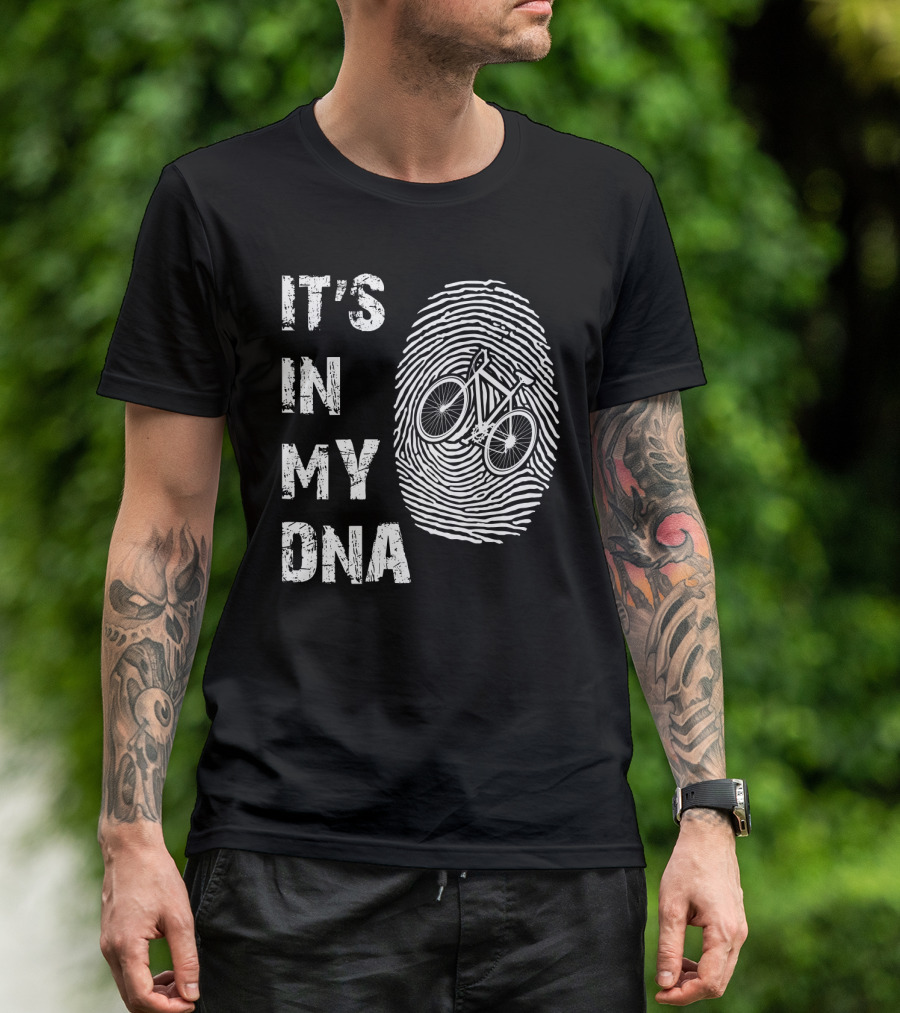 IT'S IN MY DNA Bicycle Fingerprint T-Shirt