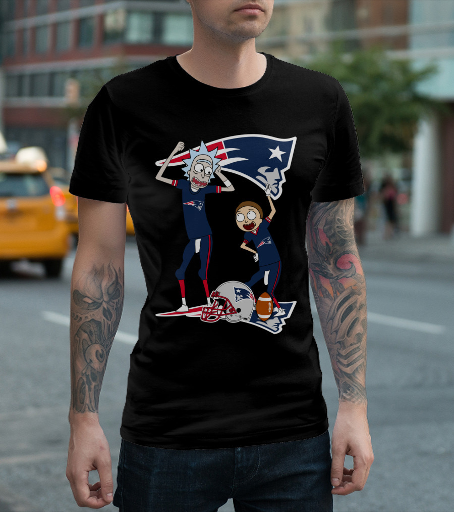 Rick and Morty New England Patriots NFL Crossover T-Shirt