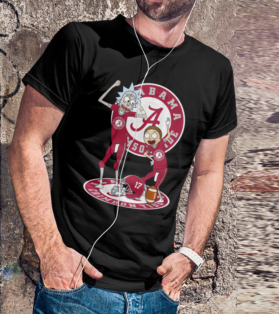 Alabama Crimson Tide Rick And Morty Football Parody NFL Crossover T-Shirt