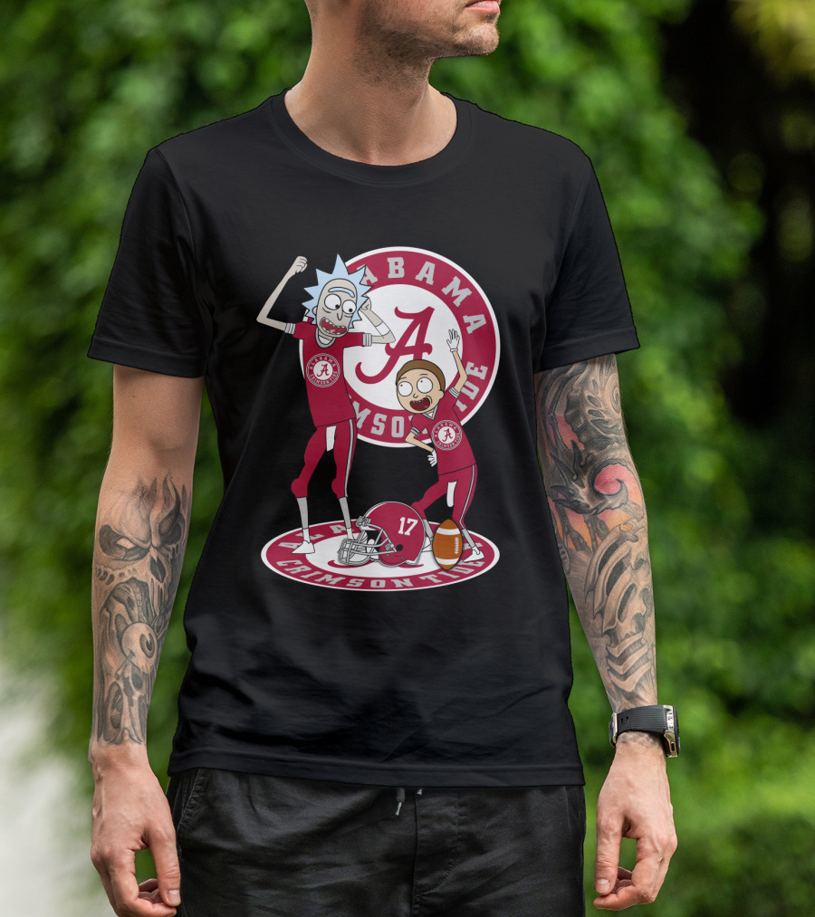 Alabama Crimson Tide Rick And Morty Football Parody NFL Crossover T-Shirt