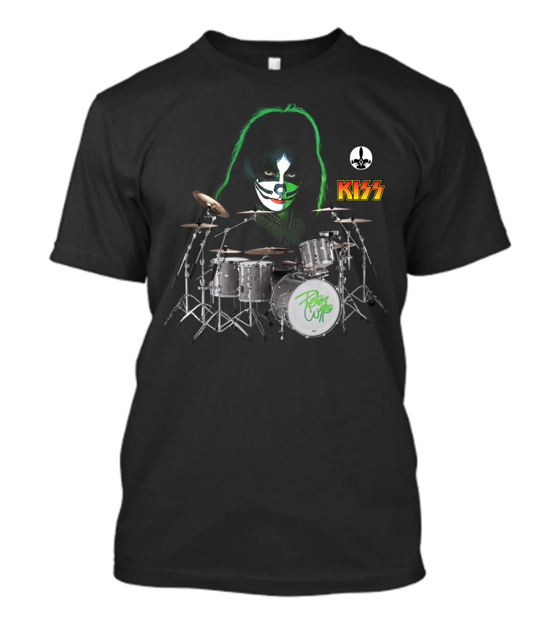 KISS Peter Criss Catman Drum Set 71019 Fleur-de-lis T-Shirt