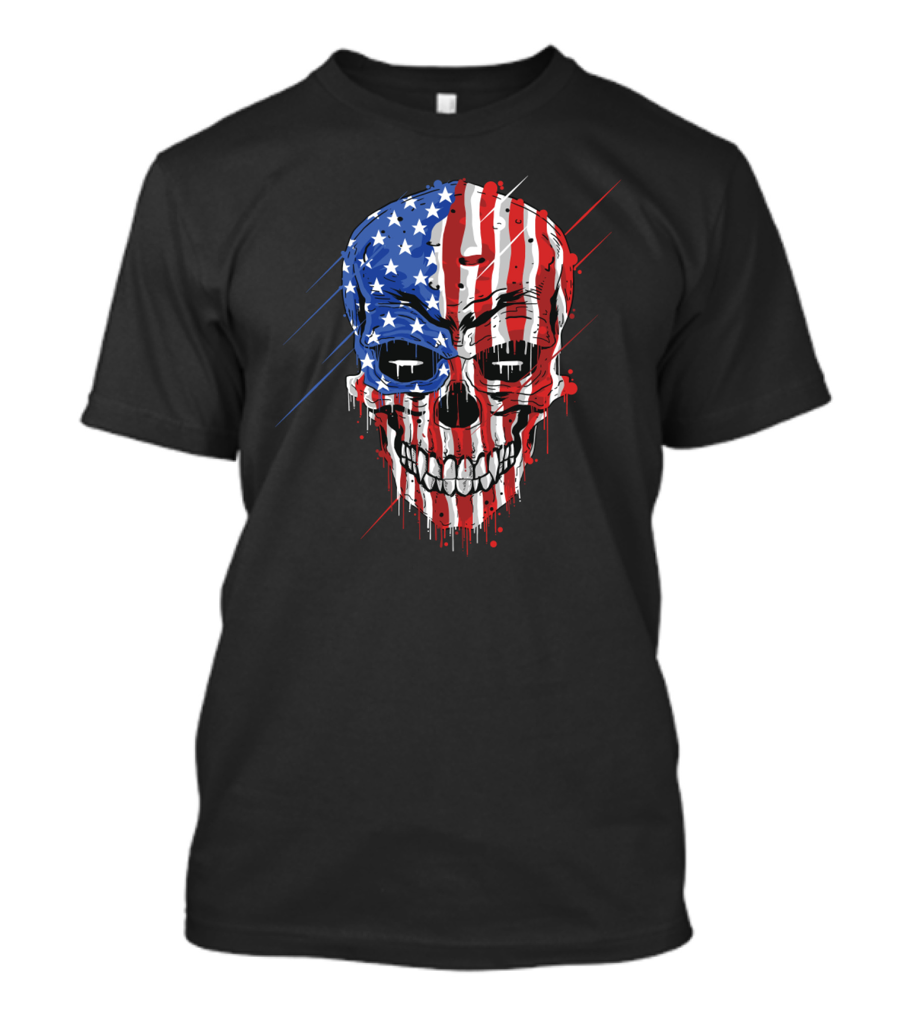 Skull With USA Flag T-Shirt