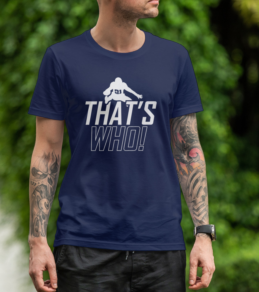That's Who Football Player Iconic Number 21 Leap T-Shirt
