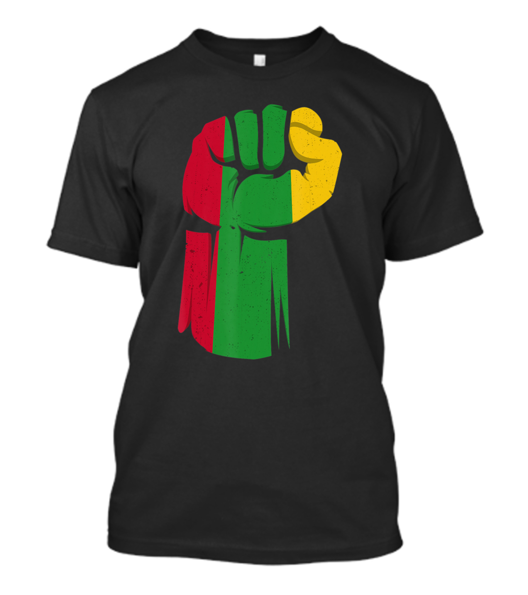 Black Fist African American Pride Black History Month Rasta Colors Fist T-Shirt