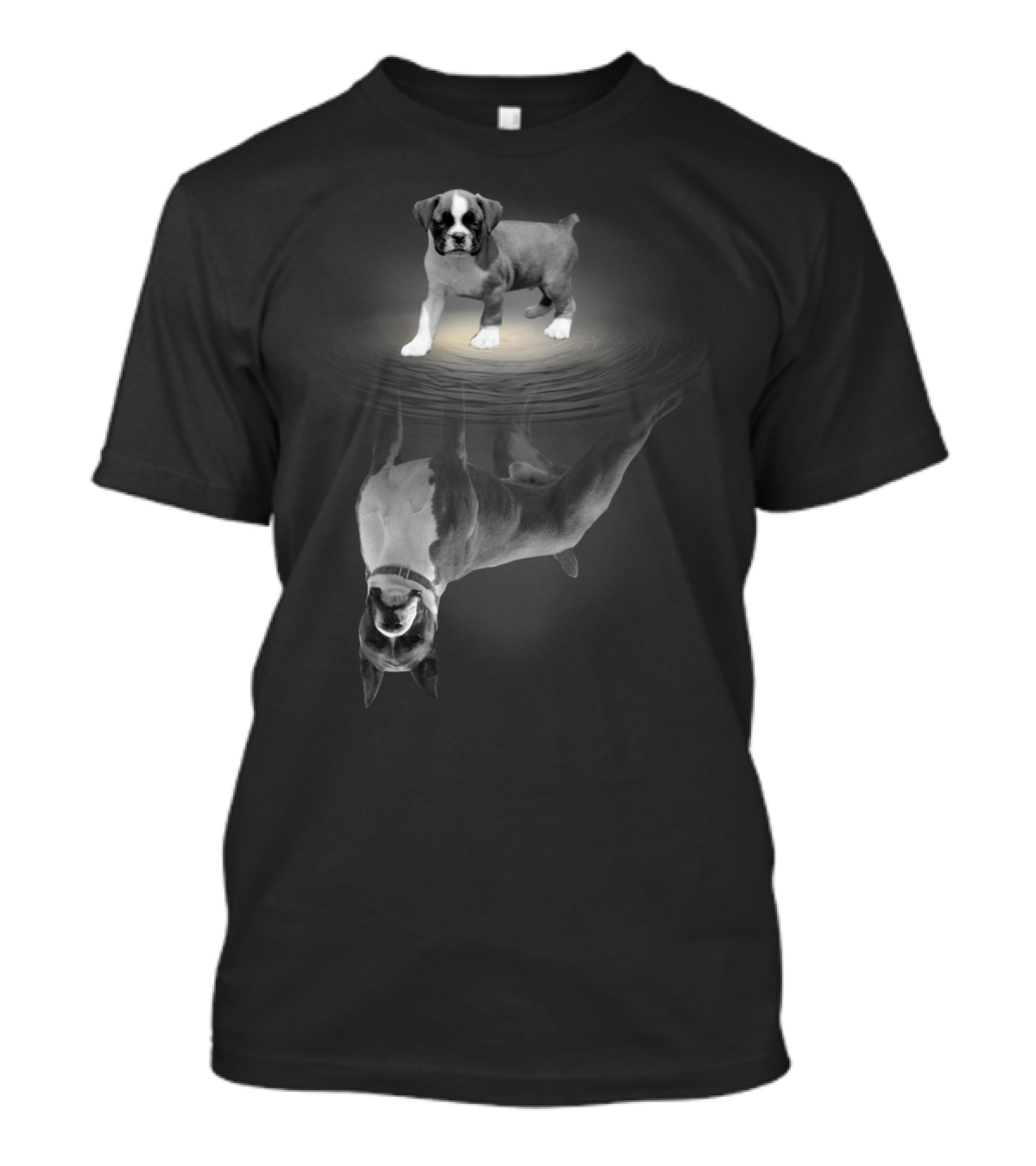 Boxer Mom Wiggle Butt Club Boxer Dog Reflection T-Shirt