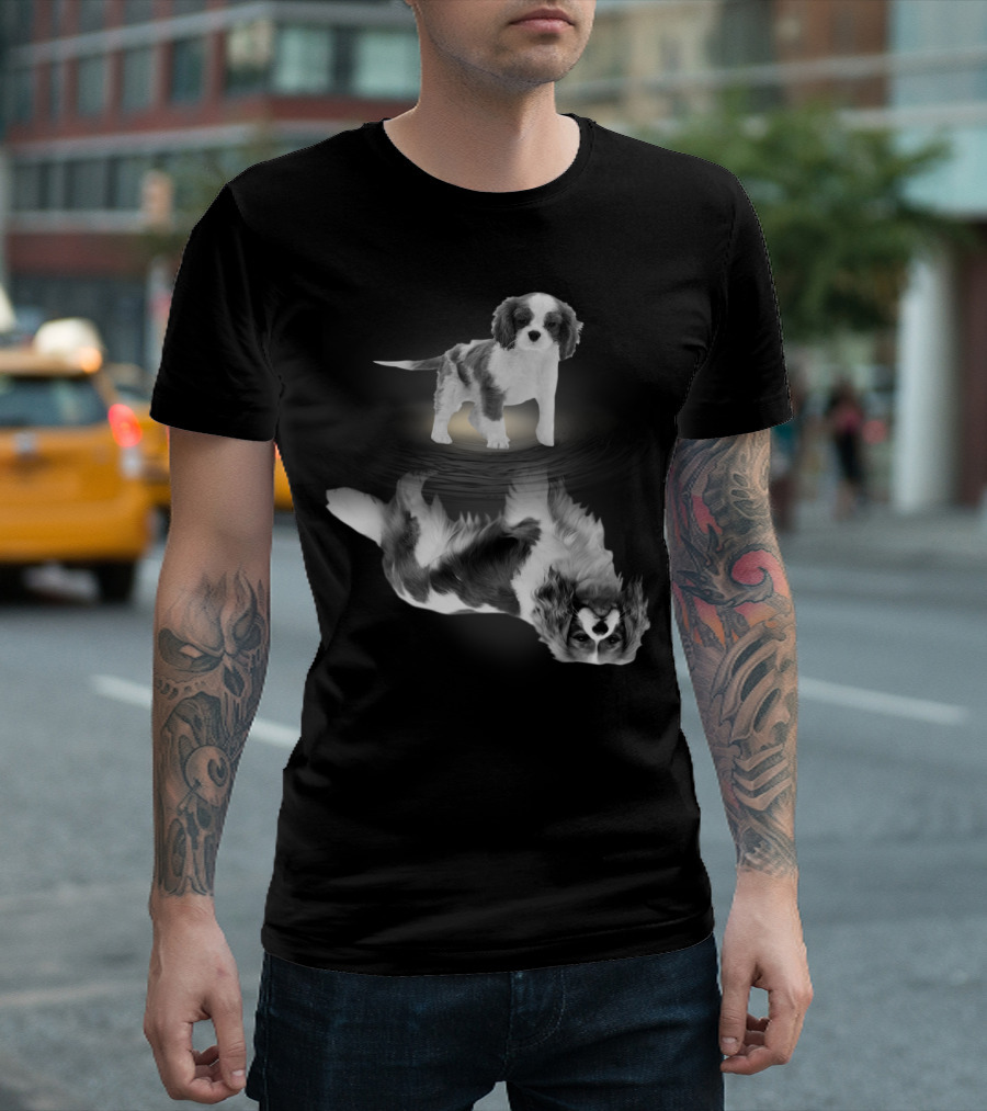 Cavalier King Charles Spaniel Reflection Art Photography T-Shirt