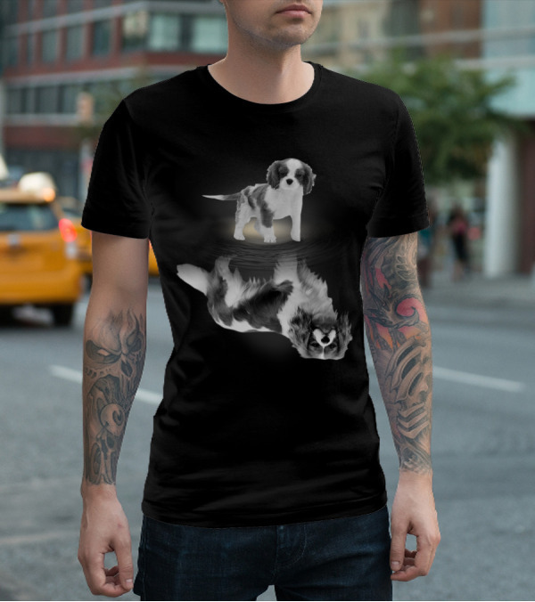 Cavalier King Charles Spaniel Reflection Art Photography T-Shirt