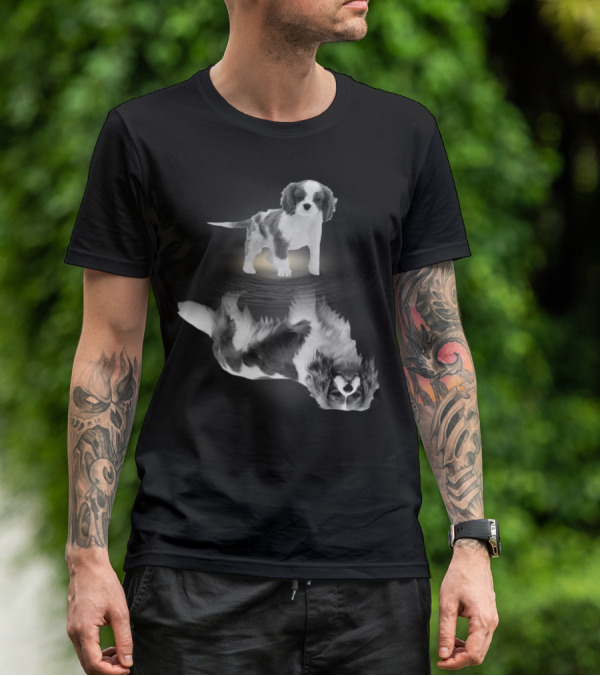 Cavalier King Charles Spaniel Reflection Art Photography T-Shirt