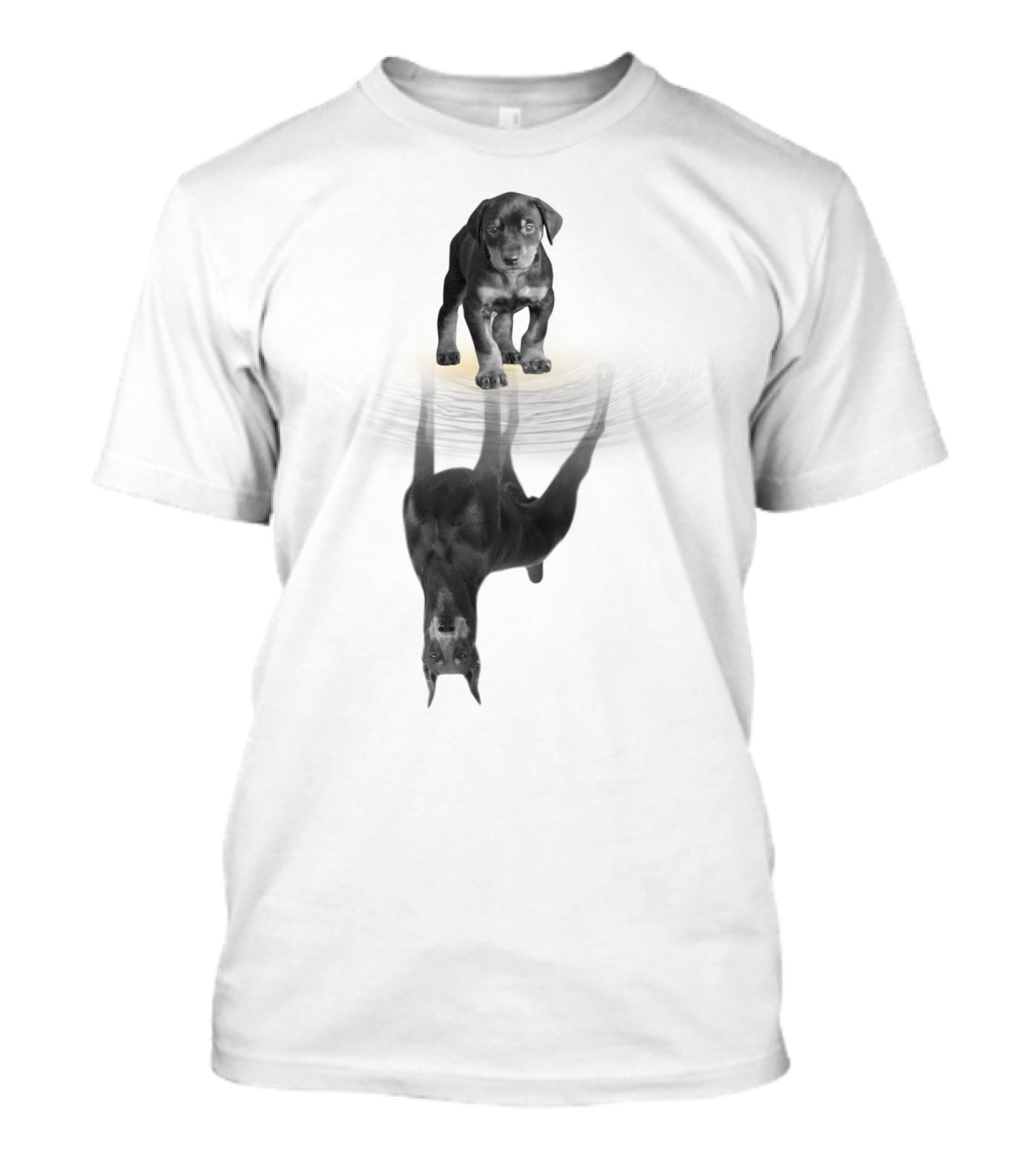 Doberman Puppy Reflection Women Men Kids Dog Love Pet T-Shirt