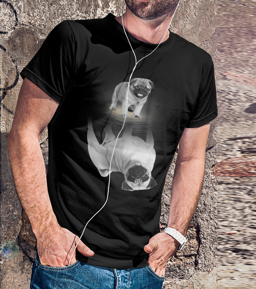 Puggy Potter Magic Wizard Pug Reflection With Funny Pug T-Shirt