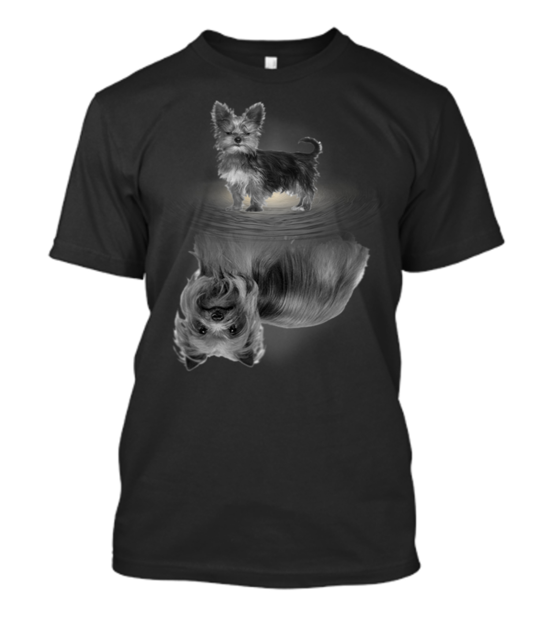 Yorkshire Terrier Reflection Art In I Love My Yorkie T-Shirt