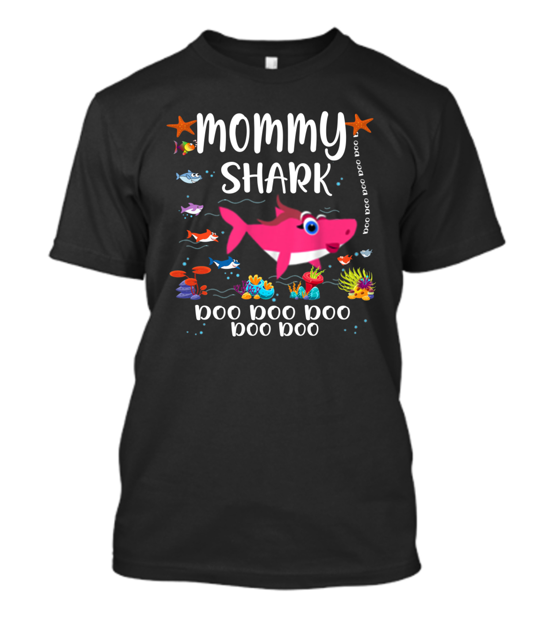 Mommy Shark Doo Doo Doo Doo Doo Doo Ocean Scene T-Shirt