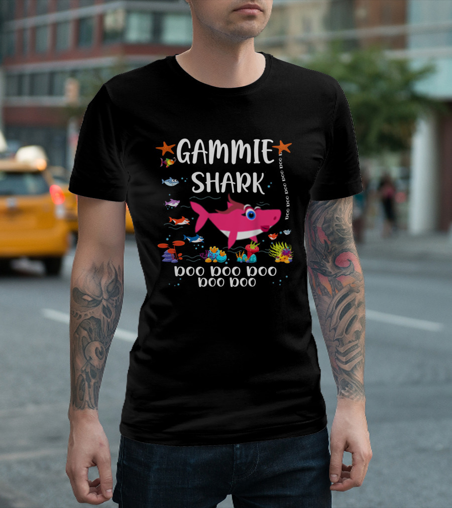Gammie Shark Doo Doo Underwater Adventure With Colorful Fish And Starfish T-Shirt